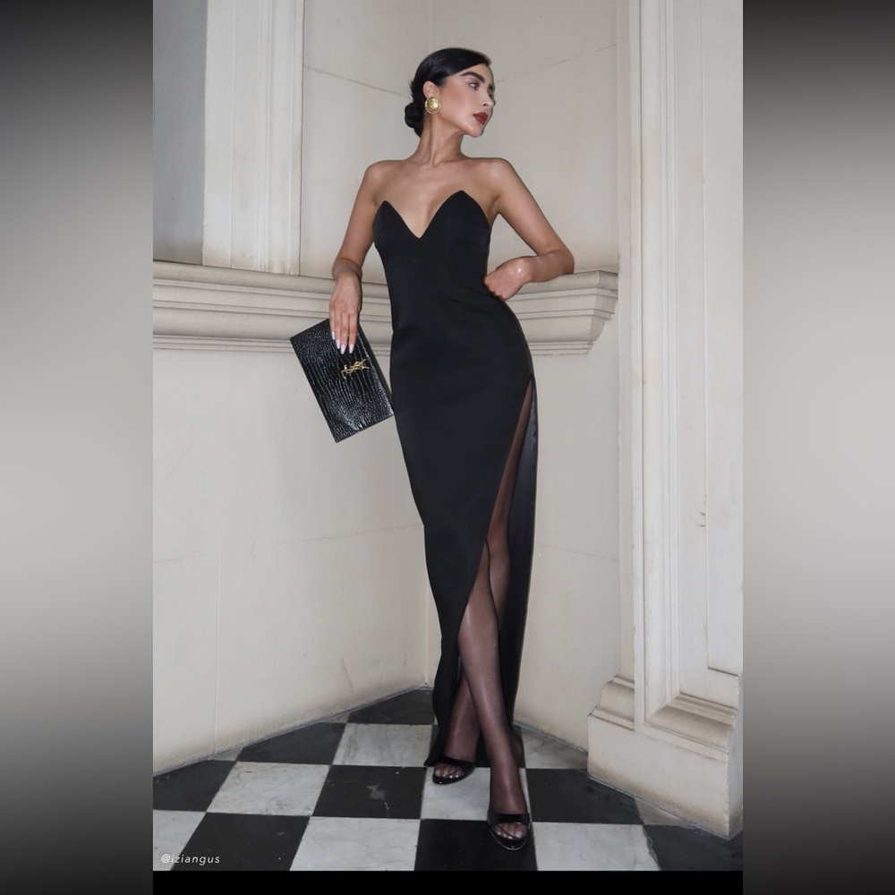 Meshki Natasha Pointed Corset Maxi Dress- Black Medium New With Tags